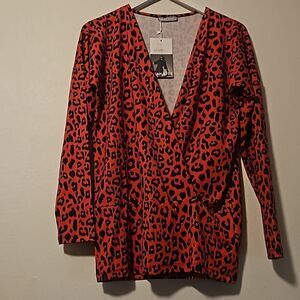 MILAN KISS ANIMAL PRINT TOP XL